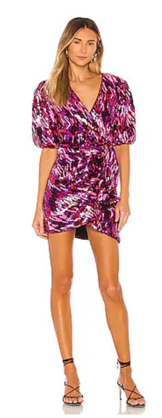 LPA Elsa Dress in Pink Multi Mini Sequin Size Medium